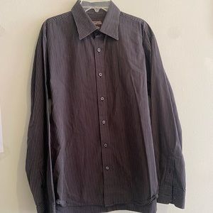 Grey Striped Michael Kors Dress Shirt